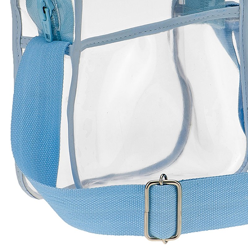 Bolsa Shoulder Bag Transversal Ajustável Azul Transparente