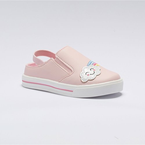 Tênis Mule Infantil Menina Nuvem Arco-íris Rosa