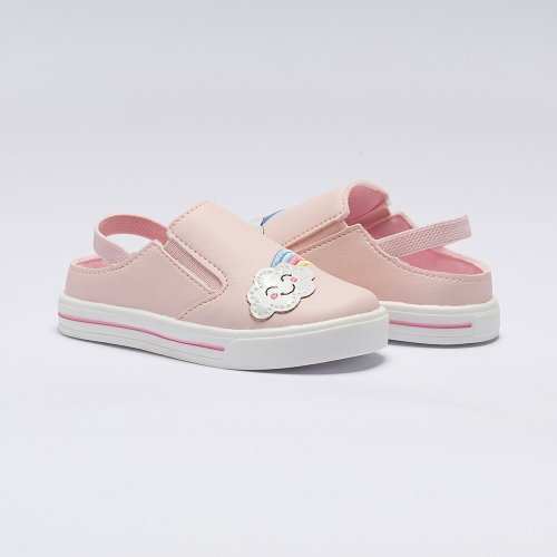 Tênis Mule Infantil Menina Nuvem Arco-íris Rosa