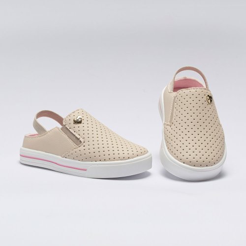 Tênis Mule Infantil Menia Pequito Texturizado Marfim