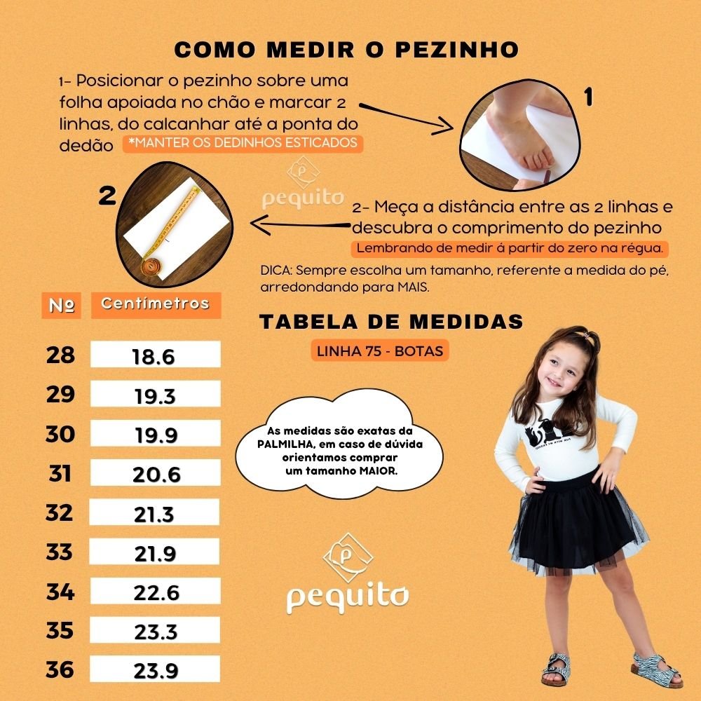 tabela medidas linha 75 botas