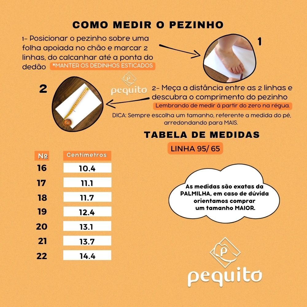 tabela de medidas linha 95 65